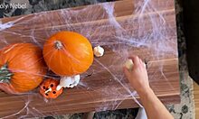 Had an unforgettable Halloween night with a sexy, skinny girl in a wild homemade session.