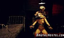 Teen Flashes Small Tits in Extreme Mouth Fart Bondage Scene