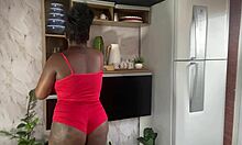 In broad daylight, my husband wants to fuck my pussy while I clean the house, and I give it to him deliciously in the kitchen