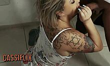 Latina teases with big tits before getting pounded doggystyle until climax