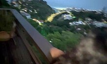 Watch us fuck this young married latina on the balcony outdoors.