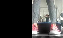 Check out this hot Mexican teen bent over at the gym! 🔥