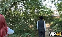 Sexy Redhead Miss Olivia Fucks Intensely in Public Lingerie Before Boyfriend