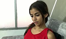 My little stepsister gives me a blowjob and I cum on her face