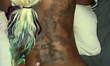 Creampied at the pool party in public, riding tattooed cock