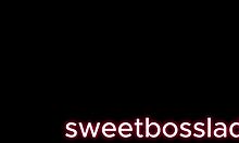 testing new dildo close-up