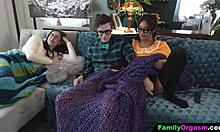 FamilyOrgasm - Step Siblings Bang Beside Sleeping Stepmom