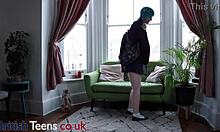 Hot British Alt College Student in Uniform Plays Solo with Toys