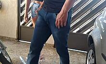 Brazilian Neighbor in Tight Jeans Shorts Teases Everyone Around