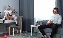 Nerd tries anal with slim blonde in rough hardcore