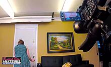 Busty ginger Carolyn is so horny, she needs a big cock to fill her deep pussy and get a facial