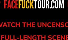 Face Fuck Tour - Blonde Stunner Candee Licious Gagging on Fat Dick