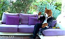 Hot Petite Latina Babe Fucks Pervert Teddy Bear in Wild Scene