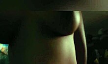 Big tits riding to hide moans from neighbors