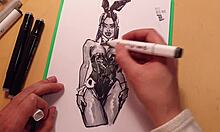 Hey, Check This Hot Sexy Girl Drawn in Latex with Markers