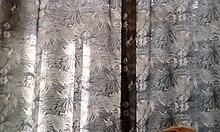 Boldly eyeing hot neighbor from balcony