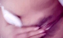 hot milf fingers her wet pussy solo close-up