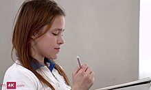 Flexible babe Nicole Murkovski bends over for a deep fuck and hot creampie