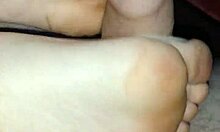 I'm Amazed by This Homemade Bare Footjob Ending with a Huge Cumshot