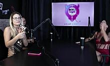 Blonde teen experiences first swingers encounter in sheer lingerie