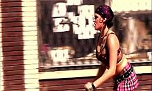 Pretty Brunette Latina Samira Sucks Pole Before Fucking