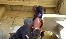 Check this hot wife and neighbor licking in washing machine room! Multiple orgasms hit hard.