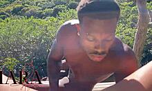 latina with natural curves banging a bbc outdoors, full vid on red and sheer.