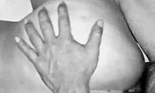 She takes it in the ass in black and white