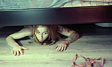 Unbelievable! Sharing bed with stepmom while stepsister hides underneath!