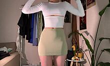 Try on haul all my skirts with big tits