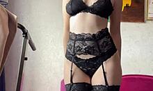 yo, check this russian mom in stockings showing off her tits! 😍