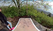 hey, perfect teen lili charmelle sucks and rides outdoor in forest 😜