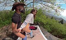 hey, perfect teen lili charmelle sucks and rides outdoor in forest 😜