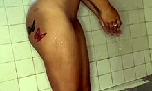 gagging hard on neighbor's big dick in steamy shower!