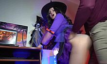 Slut Witch Verlonis Bounces Tight Pussy on Big Cock for Halloween!