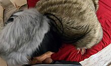 yo, check this latina milfycalla jerking off in fur coat and heels!
