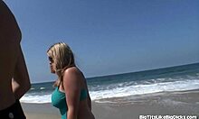 Blonde College Girl Shows Huge Tits