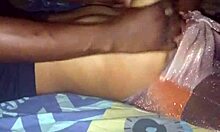 massaging my girlfriend's big boobs through see-through bra