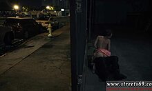 She sucks cock outdoors in bondage, glasses make guys wild