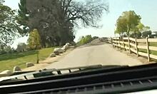 girlfriend skillfully combines riding and oral tasks.