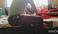 Desi Bhabhi in Red Saree Tempts Servant for Hard Dick in Wet Pussy