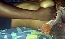 massaging my girlfriend's big boobs through see-through bra