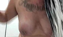 Glamorous Pornstar Flashes Sexy Lingerie in Steamy Shower POV Scene