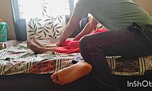 Desi Bhabhi in Red Saree Tempts Servant for Hard Dick in Wet Pussy