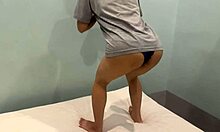 During my workout, I shake my big Japanese ass for you in close-up