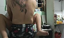 my perverted father-in-law catches me in the kitchen and fucks my pussy roughly