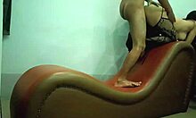 Myanmar cheating wife enjoys wild sex on the sofa with sneaky lover