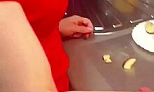 eating my mother-in-law's wet pussy in the kitchen