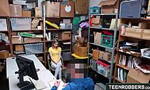 I caught the teen robber eating my pussy in the garage