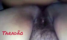 He couldn't resist unloading in her hairy pussy during intense anal play